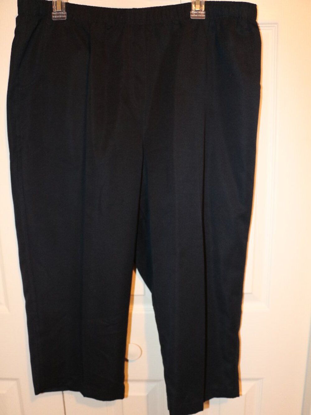 Kim Rogers Elastic Waist Navy Capri Pants Size 18